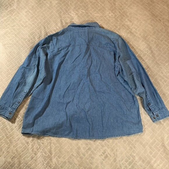 Scooby Doo Women 22 Denim Shirt Shacket Casual Button Up 100% Cotton Long Sleeve - Picture 9 of 12